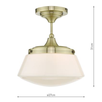 Där Lighting CAD0175 - Plafone da bagno a montaggio superficiale CADEN 1xE27/60W/230V IP44 ottone