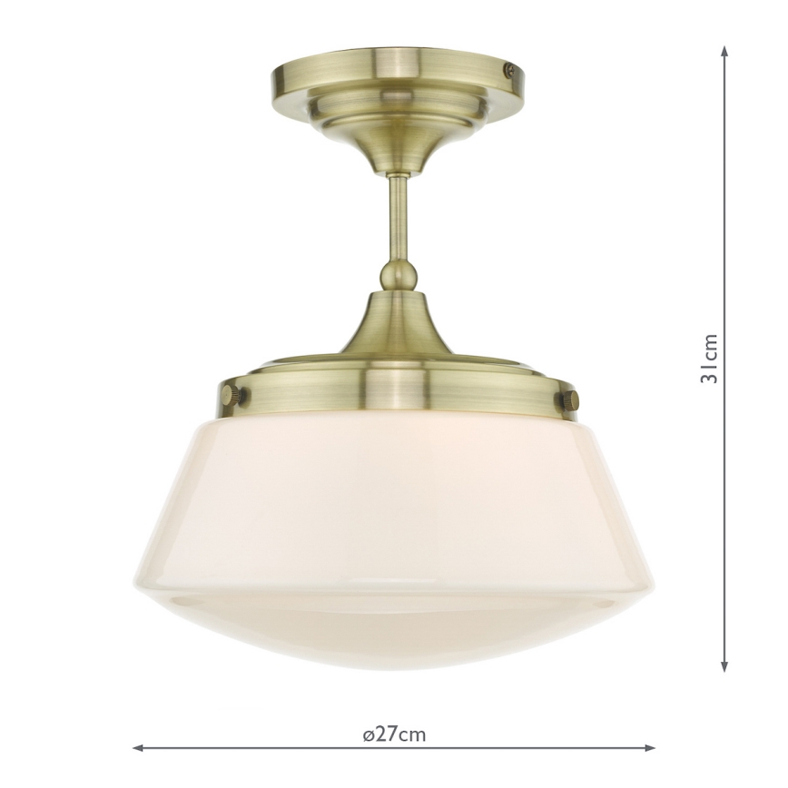 Där Lighting CAD0175 - Plafone da bagno a montaggio superficiale CADEN 1xE27/60W/230V IP44 ottone