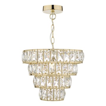 Där Lighting CER0135 - Lampadario a catena CERYS 1xE27/60W/230V, dorato