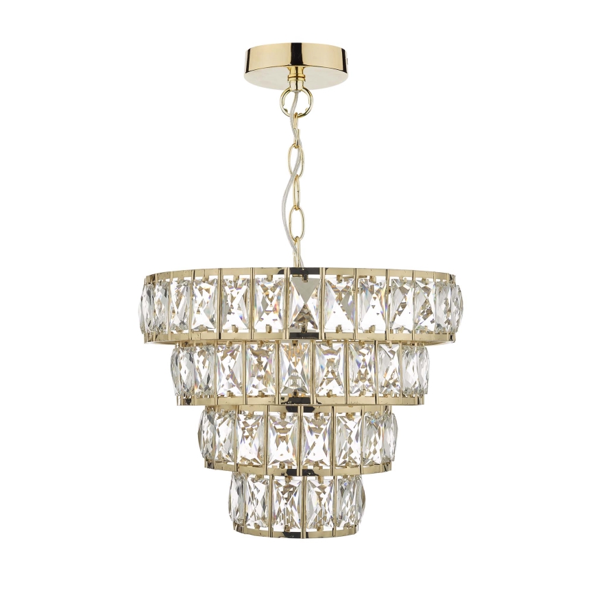 Där Lighting CER0135 - Lampadario a catena CERYS 1xE27/60W/230V, dorato