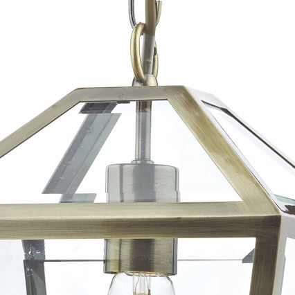 Där Lighting CHU0175 - Lampadario a catena CHURCHILL 1xE27/60W/230V ottone