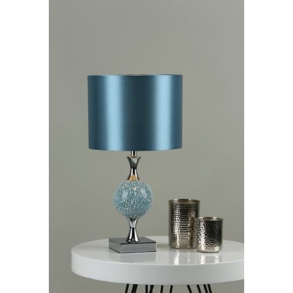 Där Lighting ELS4223 - Lampada da tavolo ELSA 1xE27/40W/230V blu/cromo lucido