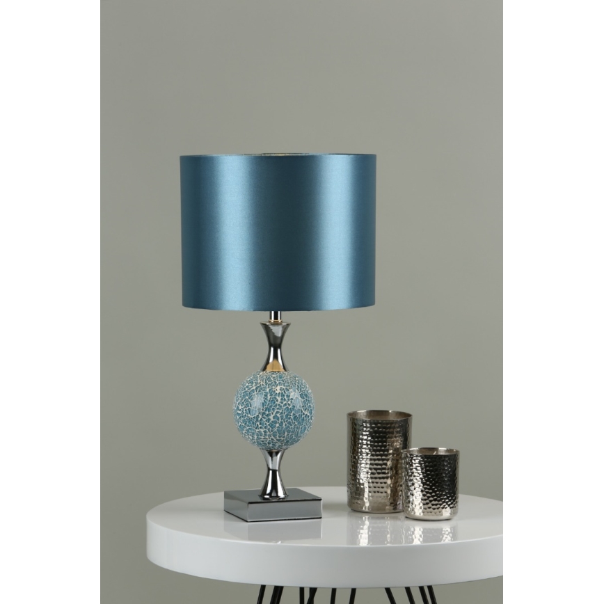 Där Lighting ELS4223 - Lampada da tavolo ELSA 1xE27/40W/230V blu/cromo lucido