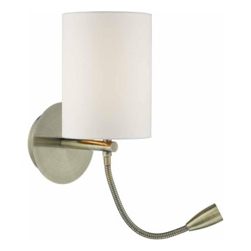 Där Lighting FET0775 - Lampada da parete LED FETA 1xE27/60W/230V + LED/1W ottone