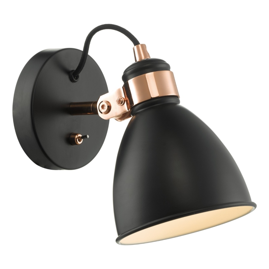 Där Lighting FRE0722 - Faretto da parete FREDERICK 1xE14/40W/230V nero