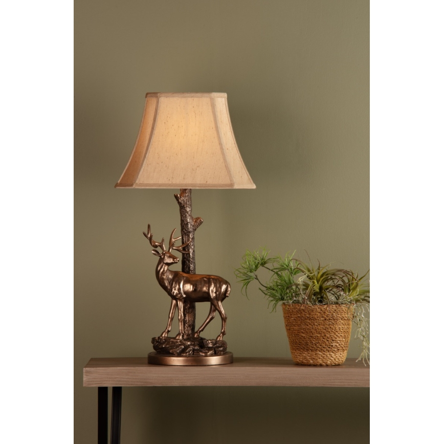 Där Lighting GUL5545-X - Lampada da tavolo GULLIVER 1xE27/60W/230V beige/bronzo