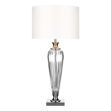 Där Lighting HIN4208 - Lampada da tavolo HINTON 1xE27/60W/230V, bianca/cromo lucido