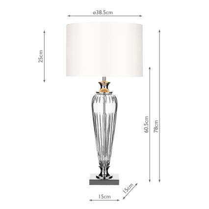 Där Lighting HIN4208 - Lampada da tavolo HINTON 1xE27/60W/230V, bianca/cromo lucido