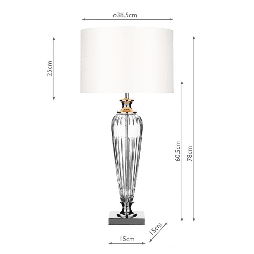 Där Lighting HIN4208 - Lampada da tavolo HINTON 1xE27/60W/230V, bianca/cromo lucido