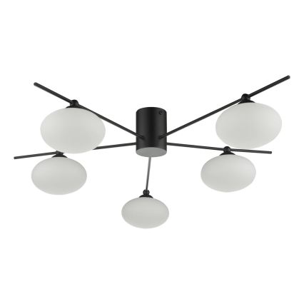 Där Lighting JAS5422 - Lampadario da soffitto a montaggio superficiale JASPER 5xG9/25W/230V nero