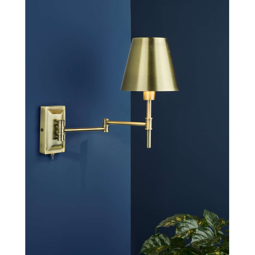 Där Lighting KEN0775 - Lampada da parete flessibile KENSINGTON 1xE14/25W/230V ottone