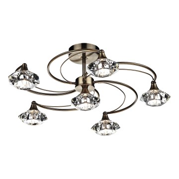 Där Lighting LUT0675 - Lampadario a plafone LUTHER 6xG9/40W/230V ottone
