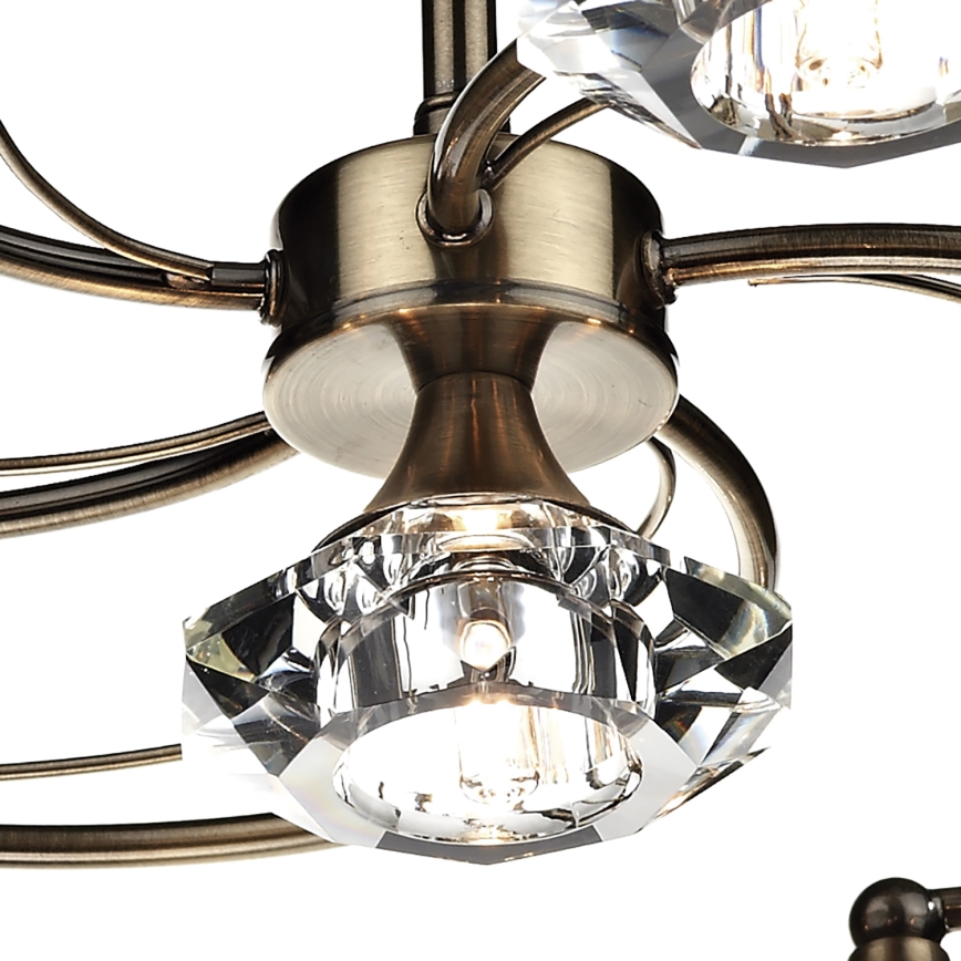 Där Lighting LUT0675 - Lampadario a plafone LUTHER 6xG9/40W/230V ottone