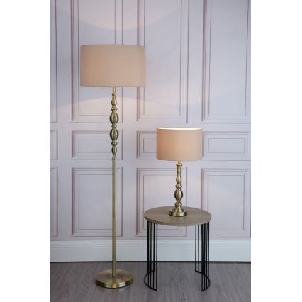 Där Lighting MAD4975 - Lampada da terra MADRID 1xE27/60W/230V marrone/ottone