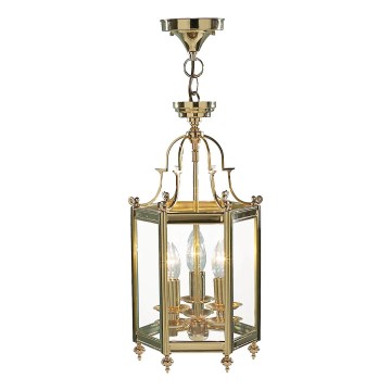 Där Lighting MOO0340 - Lampadario a catena MOORGATE 3xE14/60W/230V ottone