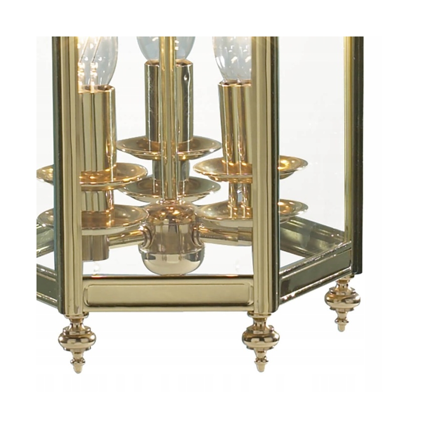 Där Lighting MOO0340 - Lampadario a catena MOORGATE 3xE14/60W/230V ottone
