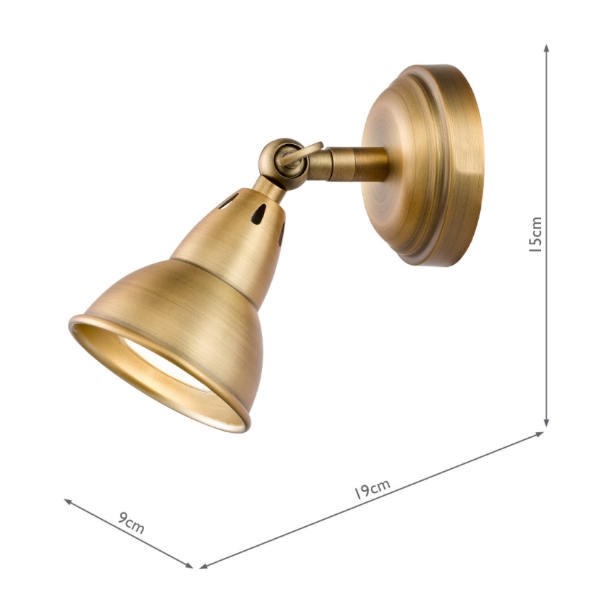 Där Lighting NAT0742 - Faretto da parete NATHANIEL 1xGU10/11W/230V in ottone