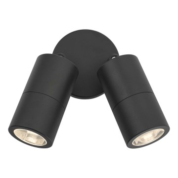 Där Lighting ORT0922 - faretto da parete a LED per esterni ORTEGA 2xGU10/5W/230V IP65 nero