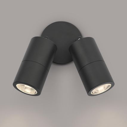 Där Lighting ORT0922 - faretto da parete a LED per esterni ORTEGA 2xGU10/5W/230V IP65 nero