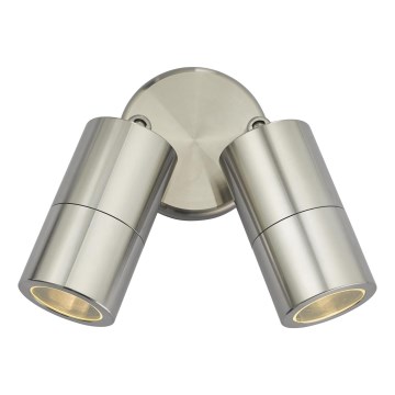 Där Lighting ORT0968 - Faretto da parete LED per esterni ORTEGA 2xGU10/5W/230V IP65 cromo lucido