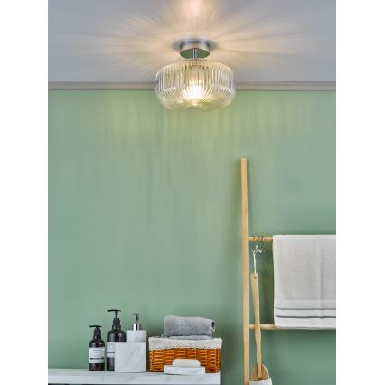 Där Lighting RIV5208 - Plafoniera da bagno RIVA a montaggio superficiale 1xE27/60W/230V IP44 cromato lucido