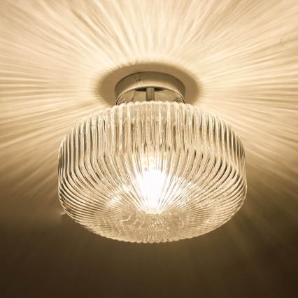 Där Lighting RIV5208 - Plafoniera da bagno RIVA a montaggio superficiale 1xE27/60W/230V IP44 cromato lucido