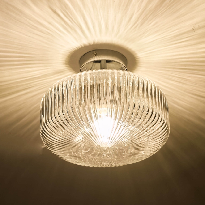 Där Lighting RIV5208 - Plafoniera da bagno RIVA a montaggio superficiale 1xE27/60W/230V IP44 cromato lucido