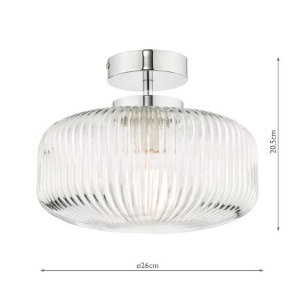Där Lighting RIV5208 - Plafoniera da bagno RIVA a montaggio superficiale 1xE27/60W/230V IP44 cromato lucido