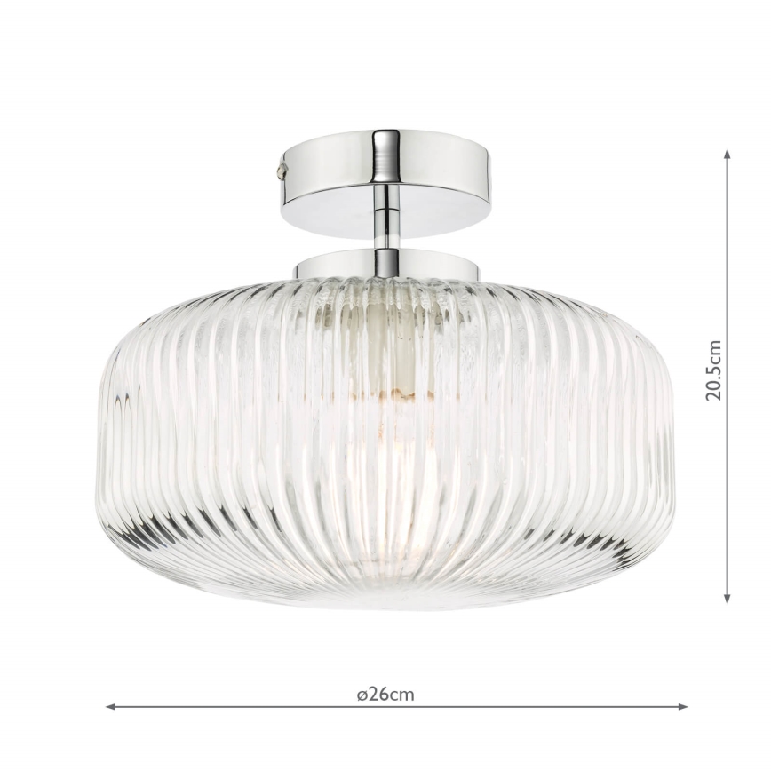 Där Lighting RIV5208 - Plafoniera da bagno RIVA a montaggio superficiale 1xE27/60W/230V IP44 cromato lucido