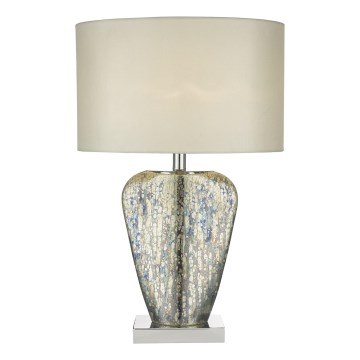 Där Lighting SYR4235 - Lampada da tavolo SYRACUSE 1xE27/60W/230V cromo lucido/crema