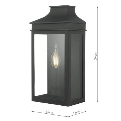 Där Lighting VAP5222 - Lampada da parete per esterni VAPOUR 1xE14/60W/230V IP44 nero