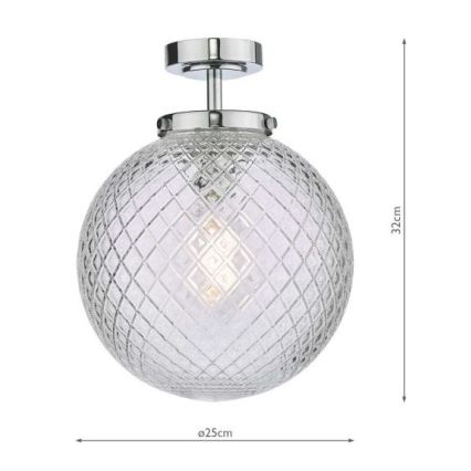 Där Lighting WAY0150 - Plafoniera per bagno WAYNE 1xE27/40W/230V IP44 Ø 25 cm cromo lucido