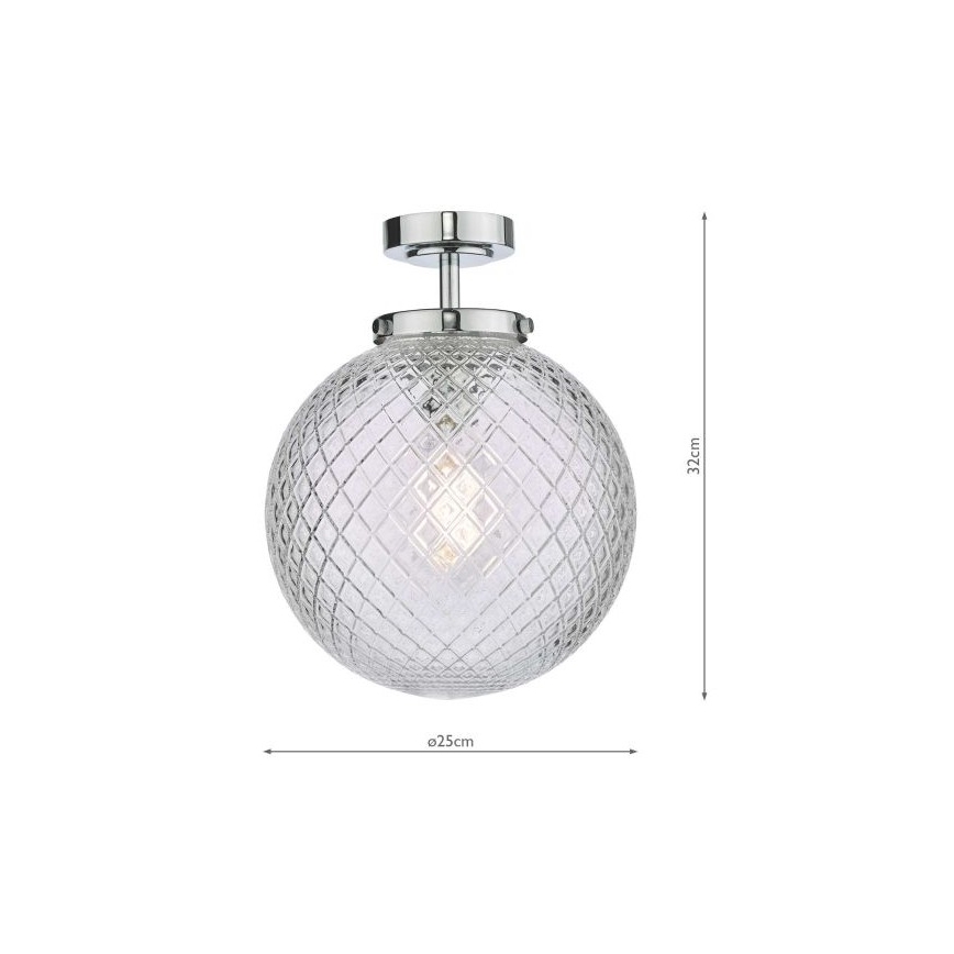 Där Lighting WAY0150 - Plafoniera per bagno WAYNE 1xE27/40W/230V IP44 Ø 25 cm cromo lucido