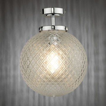 Där Lighting WAY0150 - Plafoniera per bagno WAYNE 1xE27/40W/230V IP44 Ø 25 cm cromo lucido
