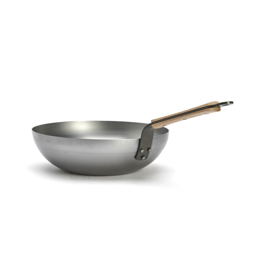 De Buyer 5717.28 - Padella Wok MINERAL B BOIS 28 cm
