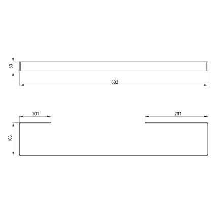 Deante ADM_A621 - Portasciugamani a parete MOKKO 60 cm bianco