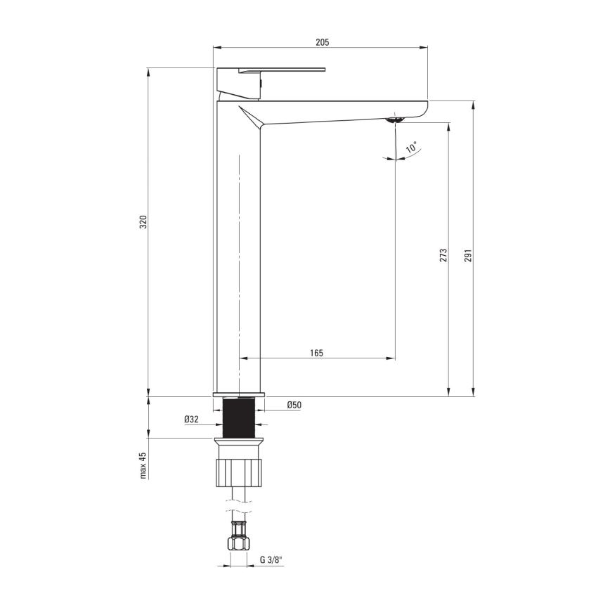 Deante BGA_020K - Miscelatore per lavabo ALPINIA, cromo lucido