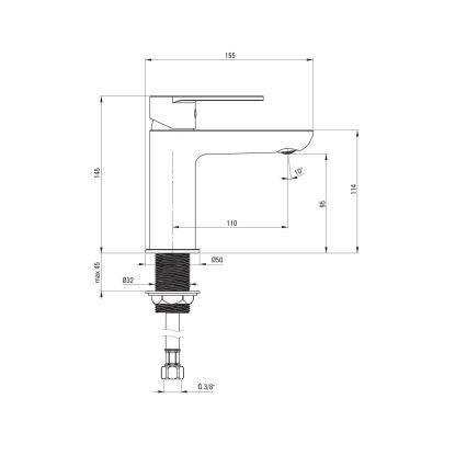 Deante BGA_020M - Miscelatore per lavabo ALPINIA cromato lucido