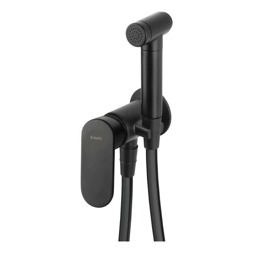 Deante BGA_N34M - Miscelatore per bidet con doccetta per installazione ad incasso ALPINIA nero