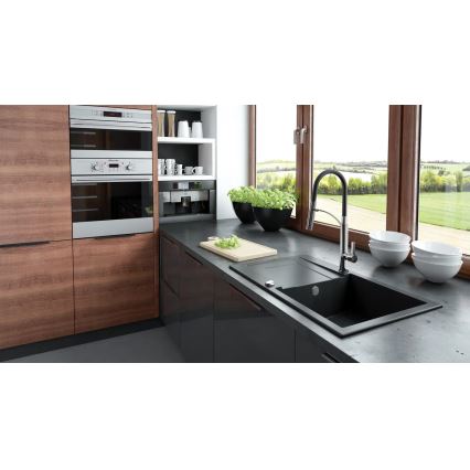 Deante BGB_B720 - Rubinetto per lavello con braccio flessible GERBERA nero/cromo