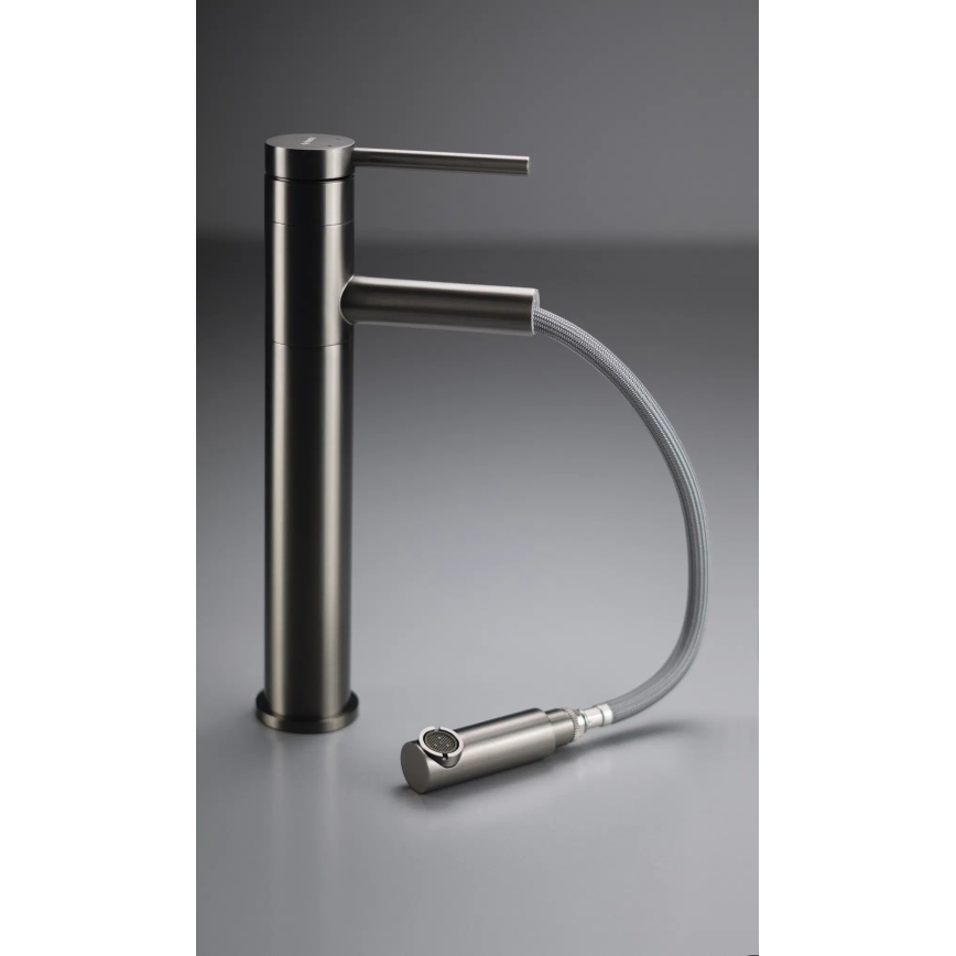 Deante BGE_D22K - Miscelatore per lavabo con doccetta estraibile ORA 30,9 cm titanio