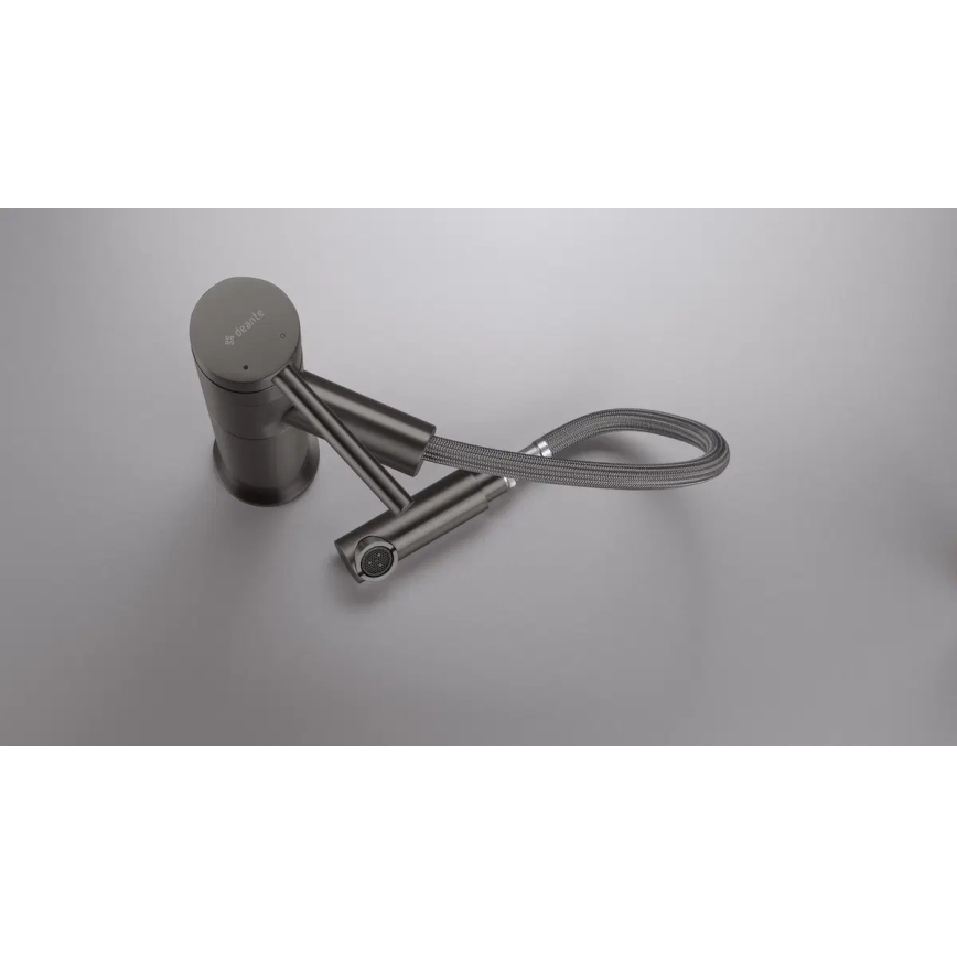 Deante BGE_D22M - Miscelatore per lavabo con doccetta estraibile ORA 22,9 cm titanio