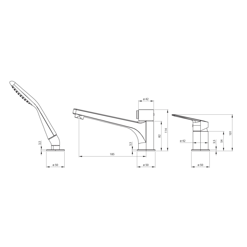Deante BGJ_N13M - Set vasca da bagno JASMIN con miscelatore nero
