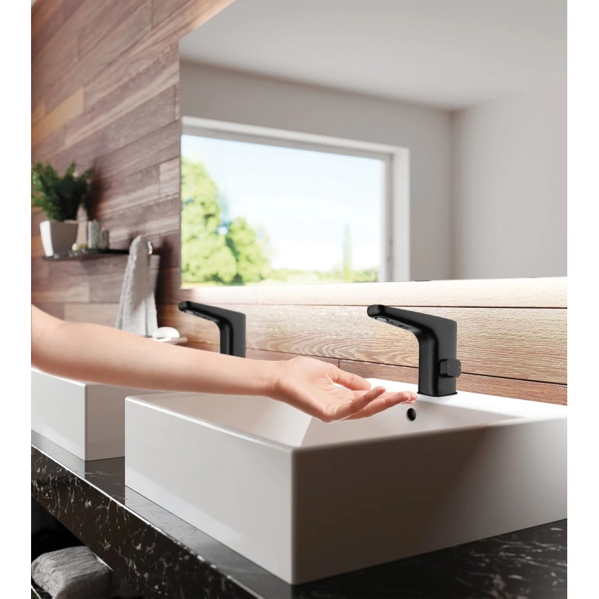 Deante BQH_N28R - Rubinetto touchless per lavabo HIACYNT 4xAA nero