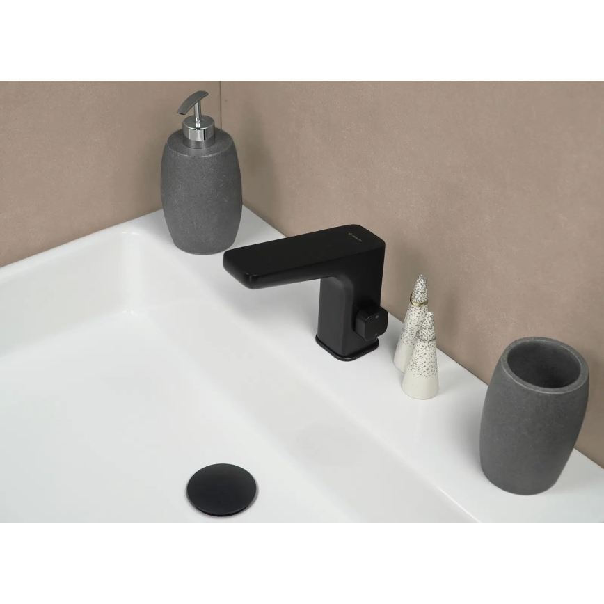 Deante BQH_N29R - Rubinetto per lavabo touchless con regolazione HIACYNT 4xAA nero