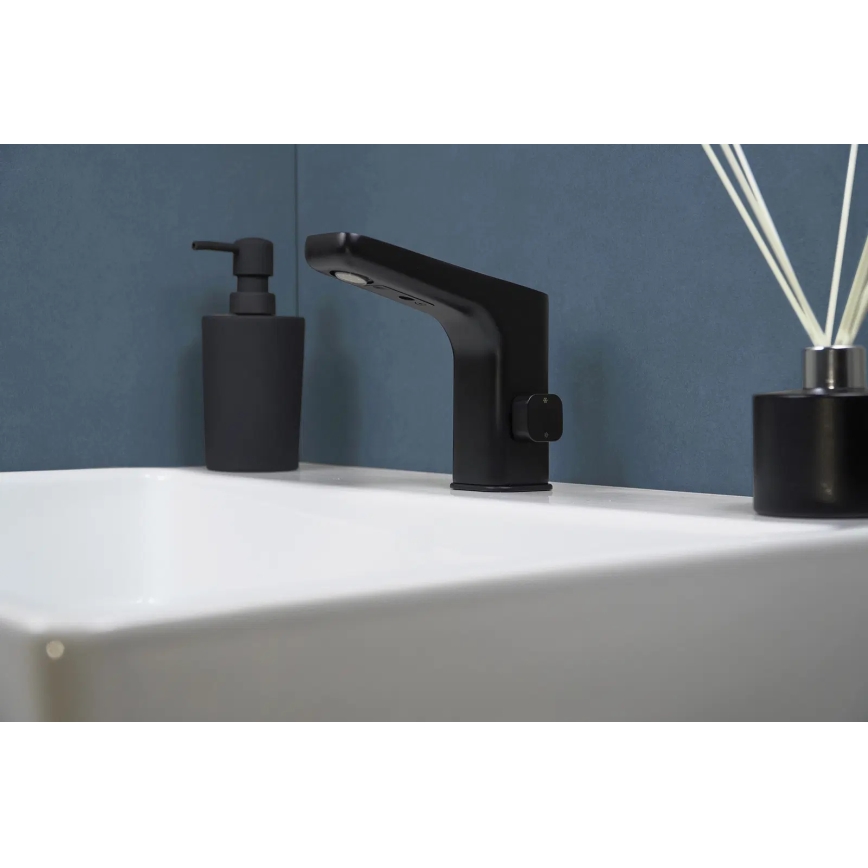 Deante BQH_N29R - Rubinetto per lavabo touchless con regolazione HIACYNT 4xAA nero