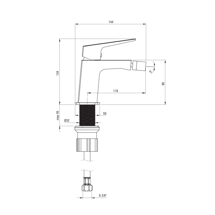 Deante BQL_030M - Miscelatore per bidet BLUR cromato lucido