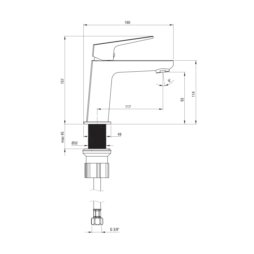 Deante BQL_N20M - Miscelatore per lavabo BLUR nero
