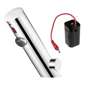Deante BQR_P29R - Touchless  rubinetto per lavabo con regolazione di temperatura SENSE 4xAA lucido acciaio