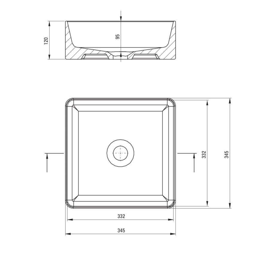 Deante CDJ_6U3S - Lavabo da appoggio JASMIN 34,5x34,5 cm ceramica/bianco
